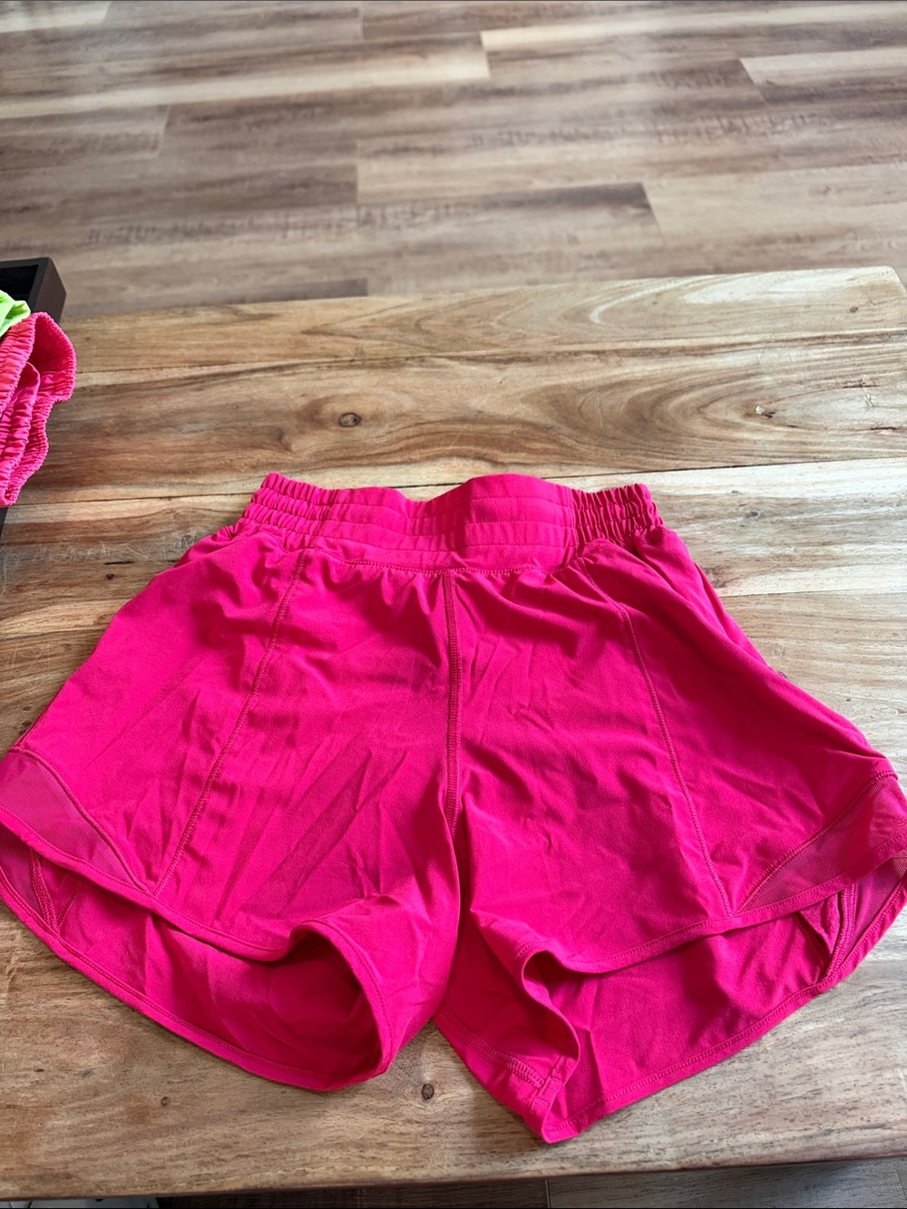 Women’s Vibrant Pink Athletic Shorts with Elastic Waistband. Lululemon